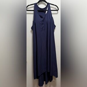 Halara Breezeful Racer Pocket High Low Flowy Midi Quick Dry Casual L Dress Blue